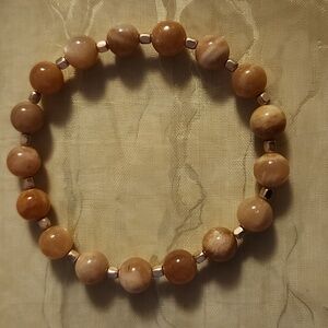 Handmade Sunstone Beaded Bracelet